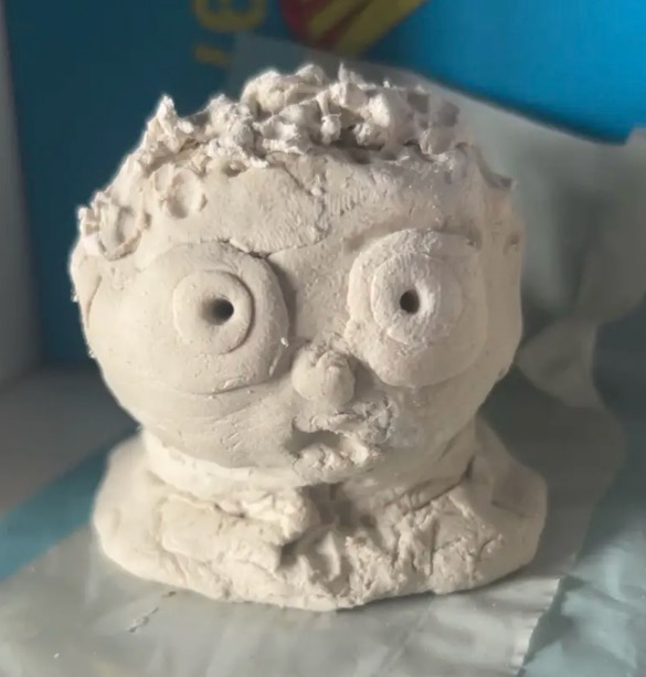 A Claystiel drying before it is painted
