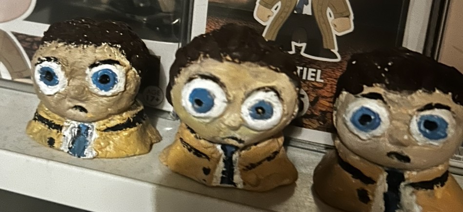 A painted Claystiel, finished with expressive details